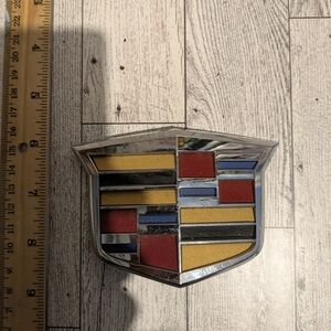 Cadillac Car Emblem - Silver, Red, Yellow
